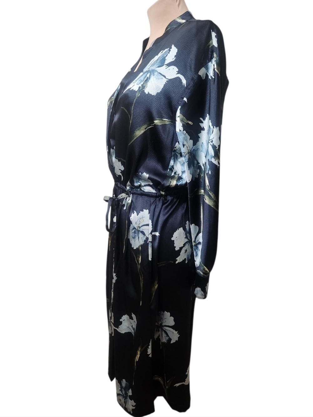 VINCE Satin Iris Print Blouson Dress - Size S - Picture 8 of 16
